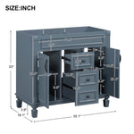 ZUN 36'' Bathroom Vanity without Top Sink, Royal Blue Cabinet only, Modern Bathroom Storage Cabinet with WF305078AAC