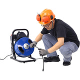 60FTx1/2Inch Drain Cleaner Electric Drain Auger with 4 Cutter & Foot Switch Drain Cleaner W46591779