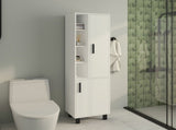 Storage Cabinet, 2 Doors, 9 Shelves, 4 Legs, White B097P350297
