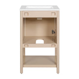20-inch Bathroom Vanity with Ceramic Sink, Freestanding Single Vanity Set with Soft Closing Door, 91614210