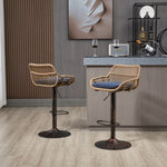 ZUN COOLMORE Modern Swivel Bar Stools Set of 2 Adjustable Counter Height Chairs with Footrest for W39594821