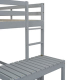 ZUN Twin Size High Loft Bed with Ladder landing Platform, Ladders, Guardrails,Grey W504119724