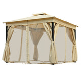 TREXM 10x10 Outdoor Gazebo Tent with Double Roofs, Patio Gazebo with Mosquito Netting and Privacy N715P261160A