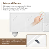 ON-TREND Cream Style TV Stand with Arched Doors & 2 Drawers for TVs up to 75", Minimalist Media N721P205779K