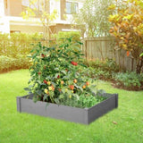 Raised Garden Bed 48x48x10'', Outdoor Wood Planter Box Over Floor, Tool-Free Assembly 41505190