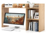 Natural Desktop Bookshelf for 27''/68.58cm Monitor, 93.9825.4073.66cm Engineered Wood Desk Hutch 81621000