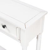 Console Table Sofa Table Easy Assembly with Two Storage Drawers and Bottom Shelf for Living Room, 85312025