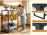 3-Tier Adjustable Tilt Beer Crate Storage Rack, Heavy Duty Metal Beverage Organizer with Hooks, 94120118