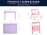 Kids Activity Table and 2 Chairs Set, 3-Piece Folding Play Table Set, Pastel Multicolor 21009110
