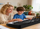 Black 61-Key Digital Piano Keyboard with Light-Up Teaching Mode, 200 Rhythms & Dual Keyboard 72117689