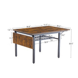 Folding Dining Table, 1.2 inches thick table top, for Dining Room,iving Room, Rustic Brown, 63.2'' W1162104704
