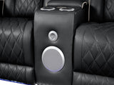 Fortuner Modern Style Upholstery Recliner Loveseat Made with Wood & Massage Function Included-Black B009P287716