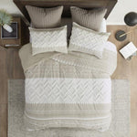 ZUN 3 Piece Cotton Duvet Cover Set with Chenille Tufting B035129139