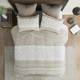King/Cal King 3 Piece Cotton Duvet Cover Set with Chenille Tufting B035129139