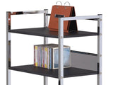 Black and Chrome Writing Desk with Shelf B062P209207