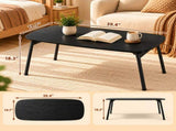 Folding Coffee Table No Assembly Required, 39.4" x 19.7" x 18.3", Melamine 66749266