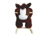 Kids Ride-On Rocking Horse Toy with Lullaby Song,Horse Rocking Toy with Hand Puppets and Safety Belt 00422976