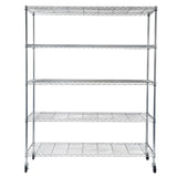 5-Tier NSF Heavy Duty Adjustable Storage Metal Rack with Wheels & Shelf Liners Ideal for Garage, 49670774