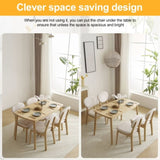 Disassembly rubber wood soft package wood color dining table and chair set 1 table 4 chair beige 26149920