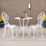 3 Pieces Patio Bistro Set, Rust-Resistant Cast Aluminum Outdoor Bistro Table and Chairs Set of 2, 03627350