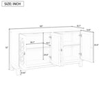 ZUN Large Storage Space Sideboard, 4 Door Buffet Cabinet with Pull Ring Handles for Living, Dining 39069160