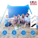 ZUN 6.5x6.5FT Foldable Beach Canopy Tent Collapsible Shade Sail Sun Protection Windproof Shelter 4 29696457