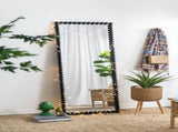 23" x 72" Full Length Mirror with Metal Beaded Frame, Rectangular Oversized Mirror for Living Room W2078135197
