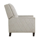 Modern Home Furniture Reclining Chair 1pc Sand-Color Textured Fabric Upholstered Nailhead Trim Solid B011P190690