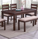 ZUN Contemporary Antique Cherry 1pc Dining Table Only Solid wood Rectangle Table Melamine Top Dining B011P194284