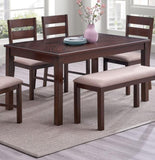 ZUN Contemporary Antique Cherry 1pc Dining Table Only Solid wood Rectangle Table Melamine Top Dining B011P194284