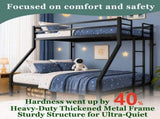 Heavy Duty Twin over Queen Metal Bunk Bed with 1200 LBS Capacity, Noise-Free Structure with Wall W5635P531647
