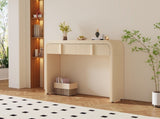 TREXM Modern Console Table with 2 Storage Drawers, Fluted Entryway Table with Rounded Silhouette for N715P196580A