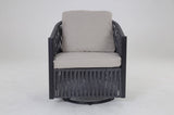 ZUN Outdoor Swivel Rocker Chair, High Back Swivel Patio Chairs Wicker Furniture, 1PC Rattan Swivel W349P147931