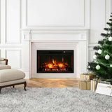 27" Electric Fireplace Insert, Retro Recessed Fireplace Heater with Realistic Log Flame, Remote 68101942