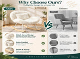 25.59"W x 33.66"D x 29.53"H Indoor Plush Rocking Chair, Soft Fluffy Lounge Rocker with White Metal 44896069