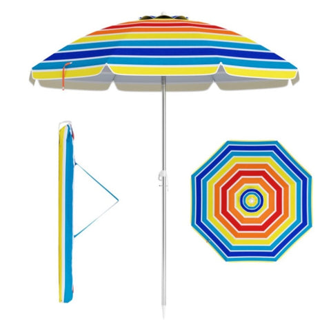 6.5 Feet Beach Umbrella - Multicolor 54266523
