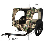 ZUN Camouflage Foldable Bicycle Trailer Bike Trailer for Camping Pet Dog Cat Luggage Carry W136458022