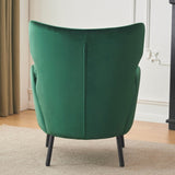 Wing Back Velvet Accent Chair, Modern Living Room Armchair Comfy Upholstered Single Sofa Chair for N765P197510N