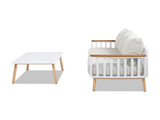 Calarono 2pc Teak & Aluminium Outdoor Sofa and Coffee Table Patio Set Sand Dune Chenille B2719P320845