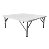 Techni Home 34in Square Folding Table, Height Adjustable Foldable Table with Easy-Carry Handle B031P283773