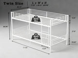 Bunk Bed with Ladder and high Guardrail, Able to Split, Metal Bunk Bed, Storage Space, Noise W5635P479855
