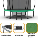 ZUN 10FT Pumpkin Trampoline, Outdoor Trampoline with Basketball Hoop, Enclosure Net and Ladder W1163P148156