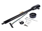 Black 32" Floor Shift Tilt Manual Steering Column w/ Key & 9 Hole Wheel Adpater 01425501