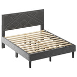 ZUN Queen Size Bed Frame with Storage Headboard, Platform Bed No Noise, Mattress Foundation Strong W2896P208861