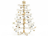6ft Gold Iron Christmas Tree with Snowflake Top, PVC Everyday Decor Tree 72612651