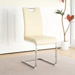 ZUN Modern PU dining chair living room chair upholstered chair, electroplated metal legs design, W210P164982