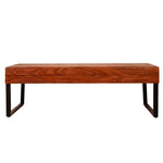 ZUN 41.7 Inch Rectangular Coffee Table with Plank Style Top, Metal Frame, Brown and Black B05671899