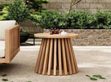 Outdoor Acacia Wood Patio Side Table, Round Coffee Table for Backyard, Lawn, Balcony,Light Teak N770P313252L