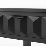 U_STYLE Fir Veneer Modern Stylish Console Table with Honeycomb Design,Suitable for Study,Entryway, N711P230811B