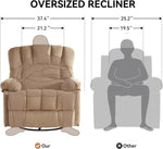 ZUN 360&deg; Rocking Swivel Rocker Recliner Chair, Oversized Recliner Chairs,Overstuffed Manual Nusery T2694P181965